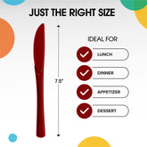 Heavy Duty Burgundy Plastic Knives | Case of 1200